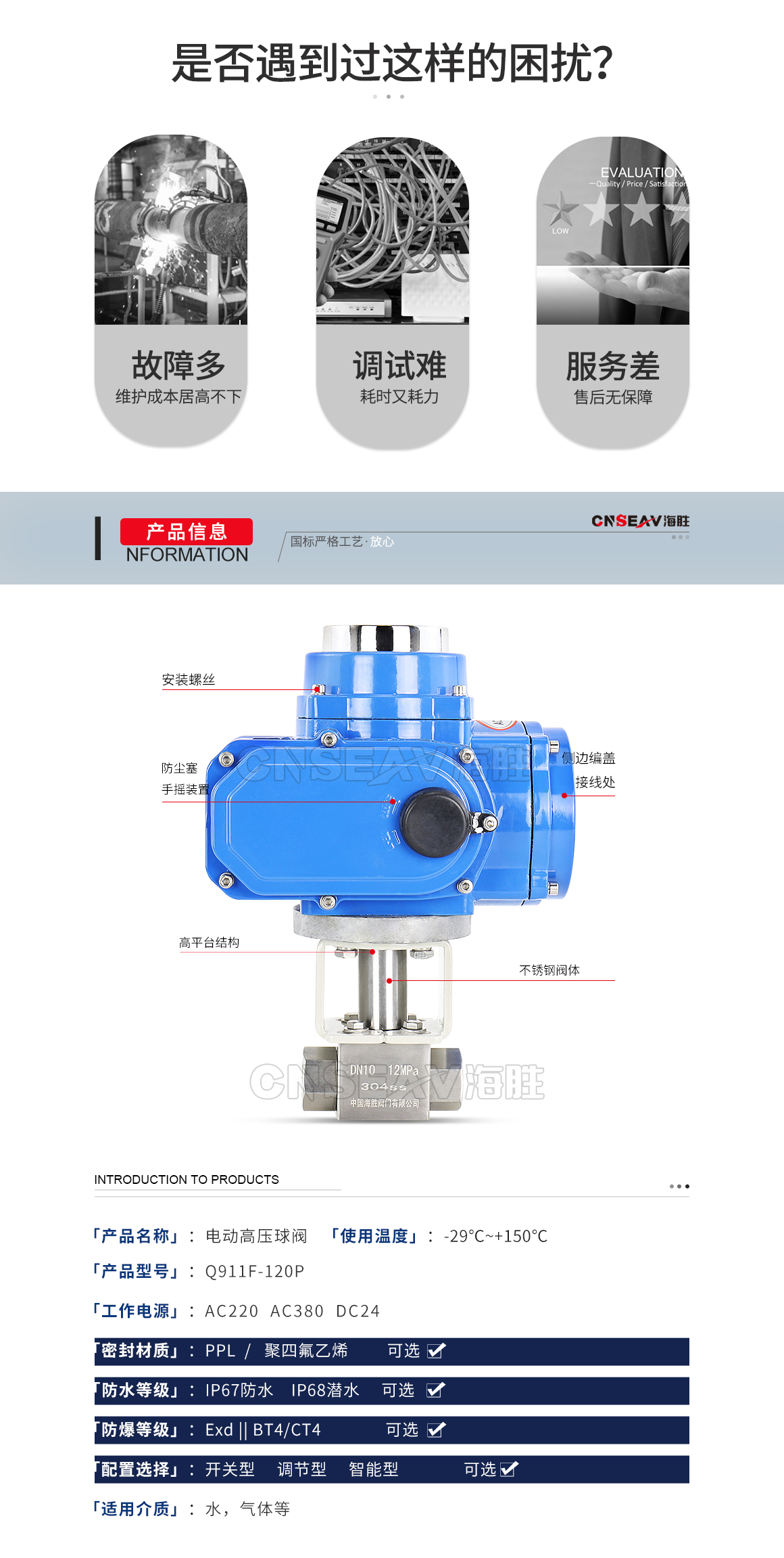 电动高压球阀Q911F规格参数